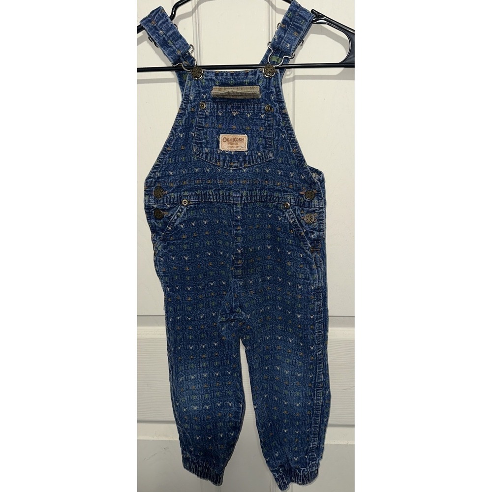 VTG Osh Kosh B'Gosh Denim Vestbak Overallls Made in USA 90s Size 4t